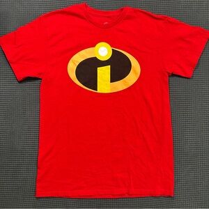 Disney Pixar Incredibles 2 Red Logo Graphic T Shirt Men’s M Cotton